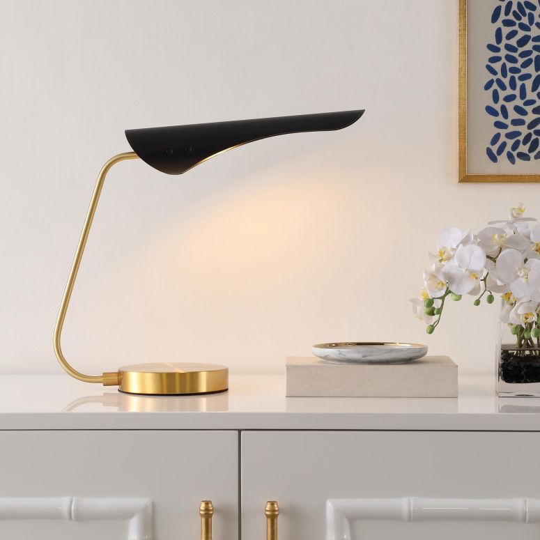 サファヴィヤ safavieh テーブルランプ サファビヤ サファヴィア SAFAVIEH Lighting Collection Fynn Black/Brass 17-inch Table Lamp (LED Bulb Included) 【並行輸入品】