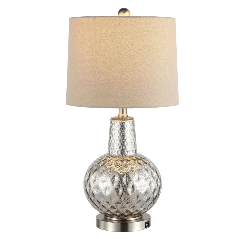 サファヴィヤ safavieh テーブルランプ サファビヤ サファヴィア SAFAVIEH Lighting Collection Atlas Mercury 24-inch Table Lamp with USB Charging Port (LED Bulb Included) 【並行輸入品】