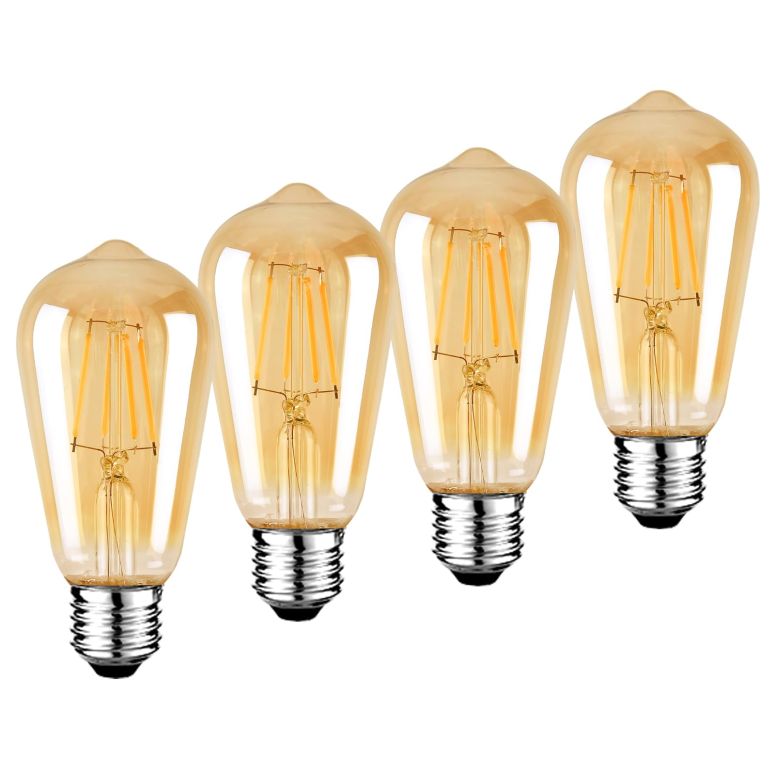 サファヴィヤ safavieh テーブルランプ サファビヤ サファヴィア HESSION Vintage LED Edison Bulbs 4W ST58,Equivalent 60W,Dimmable,4 Pack E26 Base 400Lumens, 2700K Warm White, Antique LED Filament Bulb,85+ CRI, Edison Light Bulbs Amber 【並行輸入品】
