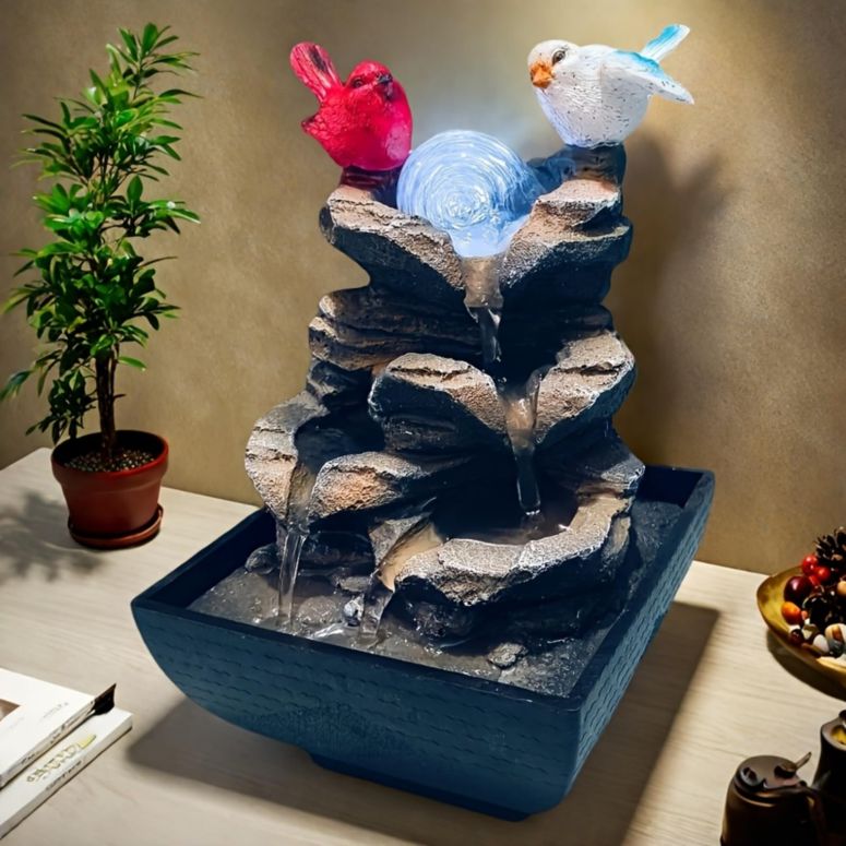 卓上 噴水 滝のオブジェ テーブルトップファウンテン インテリア噴水 Indoor Water Fountain, Small Water Fountain Indoor, Indoor Water Feature with Desk Waterfall, Zen Table Top Fountains for Home Office Desk Decor, Mini Tabletop Founta 【並行輸入品】