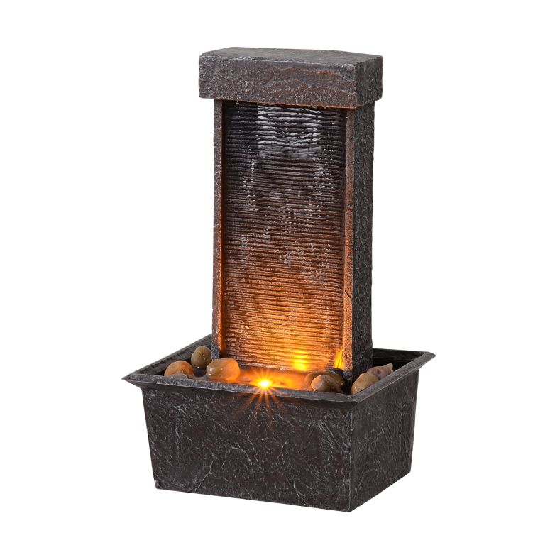 卓上 噴水 滝のオブジェ テーブルトップファウンテン インテリア噴水 Straight Panel Tabletop Water Fountain LED-Lit ? Indoor/Outdoor Decorative Waterfall Feature with Soothing Lights & Flowing Water for Home, Office, or Garden D?cor 【並行輸入品】｜MJ-MARKET 15,975円