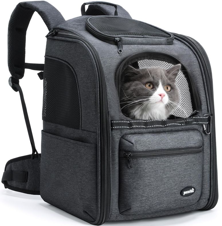 インコ 小鳥 バード トラベルキャリアー Pecute Cat Backpack Carrier, 30% Energy Saving Cat Backpack for Small Dogs, Cat Carrier Backpack for Puppy Kitty, Foldable Ergonomic Design Cat Backpack Travel Hiking Vet Outdoor 【並行輸入品】