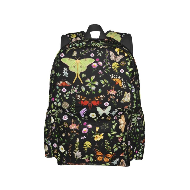 インコ 小鳥 バード トラベルキャリアー MOLIAN Butterflies Moths Flower Stylish Backpack With Adjustable Padded Shoulder Straps Daypacks For College Travel One Size 【並行輸入品】