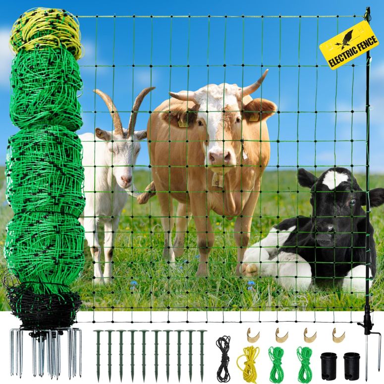 家畜用バリカン 羊 Electric Fence Netting, 164'L x 42.5\