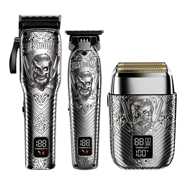 ペットバリカン Professional Cordless Mens Hair Clippers & Beard Trimmer and Electric Shavers Kits & Sets,Metal Hair Clippers Cutting Grooming Kit with Long Battery Life for Family Barber Use (Gray) 【並行輸入品】|MJ-MARKET