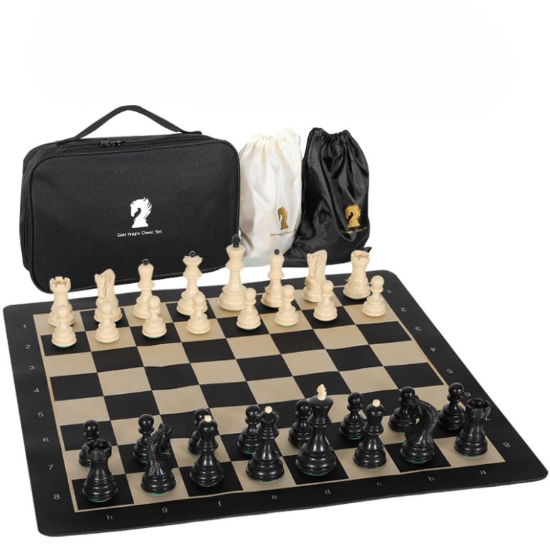 チェス仕かける 20-Inch Portable Folding Chess Set with Weighted Plastic Pieces, Double Queens \u0026 Carrying Bag ? Ideal for Adults, Beginners, Camping, and Game Nights 【並行輸入品】 おもちゃ-ファミリートイ・ゲーム