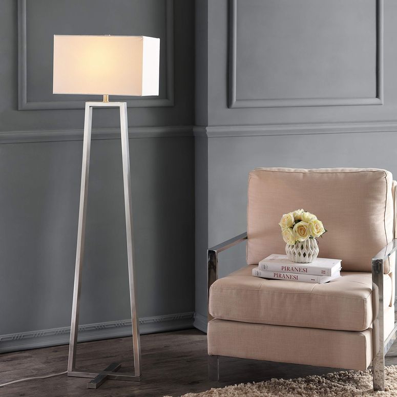 サファヴィヤ safavieh 一覧表照明ランプ サファビヤ サファヴィア SAFAVIEH Lighting Collection Lyell Modern Minimalist Nickle 60-inch Living Room Bedroom Home Office Standing Floor Lamp (LED Bulb Included) 【並行輸入品】