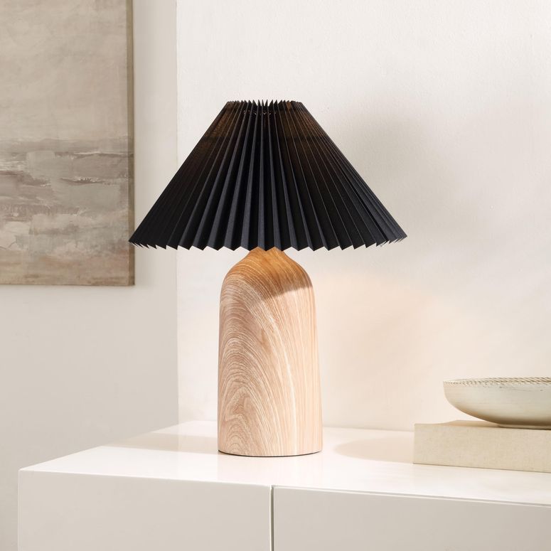 サファヴィヤ safavieh テーブルランプ サファビヤ サファヴィア SAFAVIEH Lighting Collection Fabi Wood Resin/Black 19-inch Table Lamp (LED Bulb Included) 【並行輸入品】