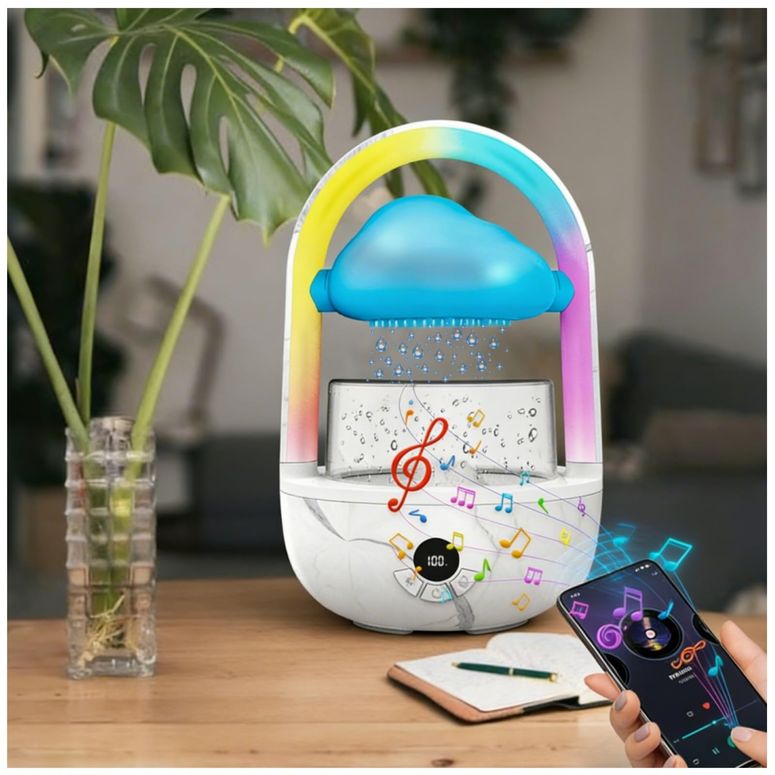 卓上 噴水 滝のオブジェ テーブルトップファウンテン インテリア噴水 Relaxing Indoor Water Fountain with Gentle Rain Sounds, Weljoy Cloud Rainbow Rain Tabletop Fountain with Color Changing Lights, Wireless Design for Office Desk Medita 【並行輸入品】 18,216円
