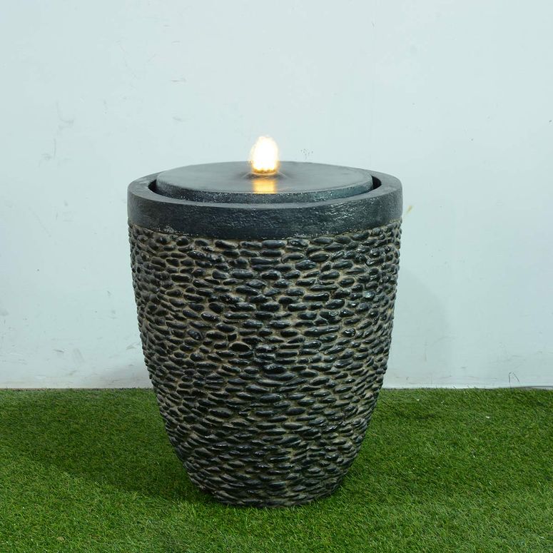 卓上 噴水 滝のオブジェ テーブルトップファウンテン インテリア噴水 Large Stone Fountain W/Flame-Effect LED 【並行輸入品】