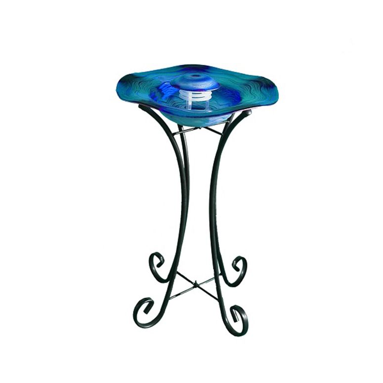 卓上 噴水 滝のオブジェ テーブルトップファウンテン インテリア噴水 XBrand 27in Tall Floor Mist Fountain with 12 Color Changing LED Lights and Inline Control - Blue Glass and Metal Design, Blue Freestanding Mist Fountain, Indoor Mist 【並行輸入品】｜MJ-MARKET
