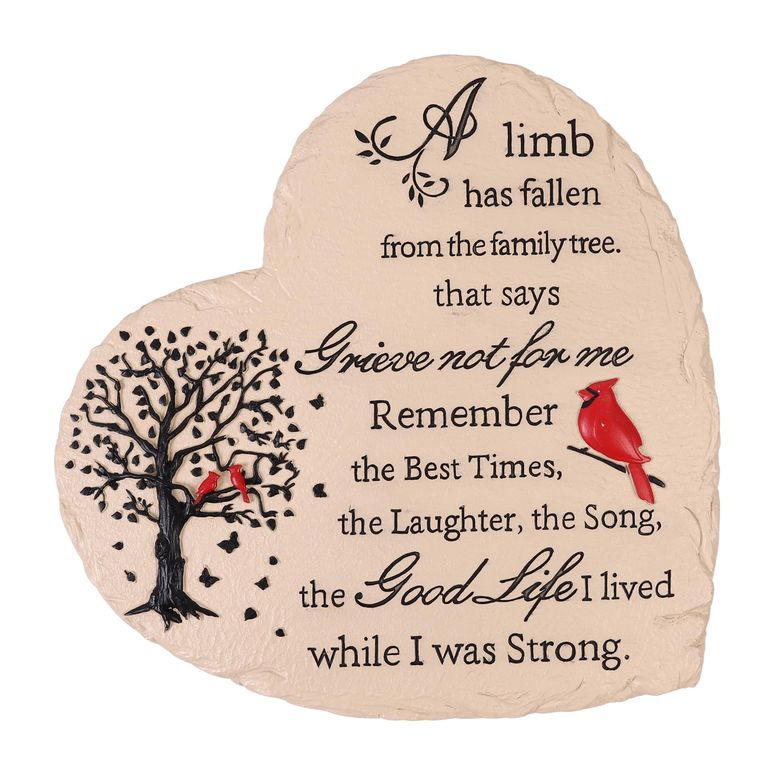 敷石 飛び石 庭園 洋風 庭 Heart Shaped Memorial Garden Stones, 10 inches Sympathy Garden Stone for Loved One, in Memory of Loved one Gifts, Resin Garden Stepping Stones Outdoor, Memorial Gifts 【並行輸入品】画像