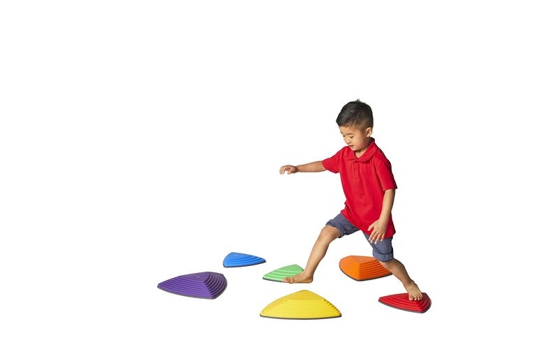 敷石 飛び石 庭園 洋風 庭 GONGE River Stones - The Original Kids Play Stepping Stones for Balance and Coordination, Non-Slip bottom, Stackable, for Indoor and Outdoor, Set of 6 - Vibrant 【並行輸入品】|MJ-MARKET