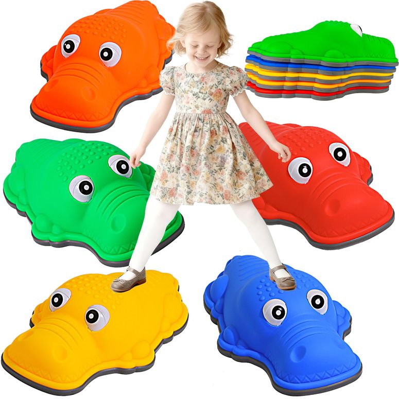 敷石 飛び石 庭園 洋風 庭 Tazakure Crocodile Stepping Stone for Kids，5PCS Non-Slip Toddler Sensory Stepping Stones,Indoor and Outdoor Obstacle Course for Kids 3-8 【並行輸入品】｜MJ-MARKET
