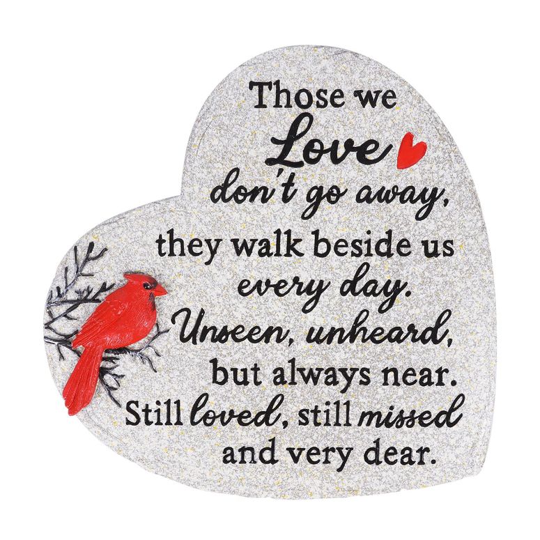 敷石 飛び石 庭園 洋風 庭 Heart Shaped Memorial Garden Stones, 10 inches Sympathy Garden Stone for Loved One, in Memory of Loved one Gifts, Resin Garden Stepping Stones Outdoor, Memorial Gifts (Grey Heart) 【並行輸入品】画像