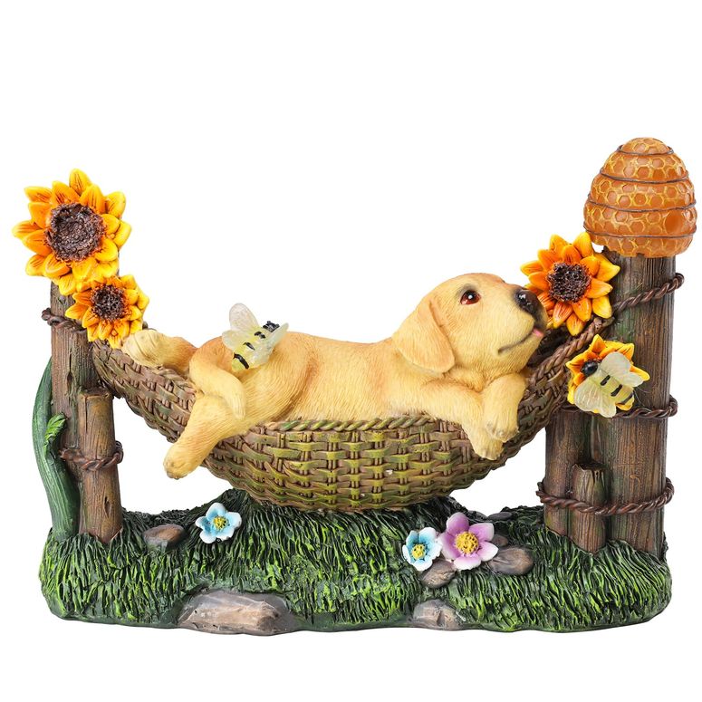 ガーデンライトLEDソーラーライト ソーラーパワー Afirst Solar Garden Outdoor Dog Statues Resin Figurine with Solar Lights Statue Decorations for Lawn, Patio, Balcony, Yard Ornament Mother Day Gifts,Golden Retriever 【並行輸入品】