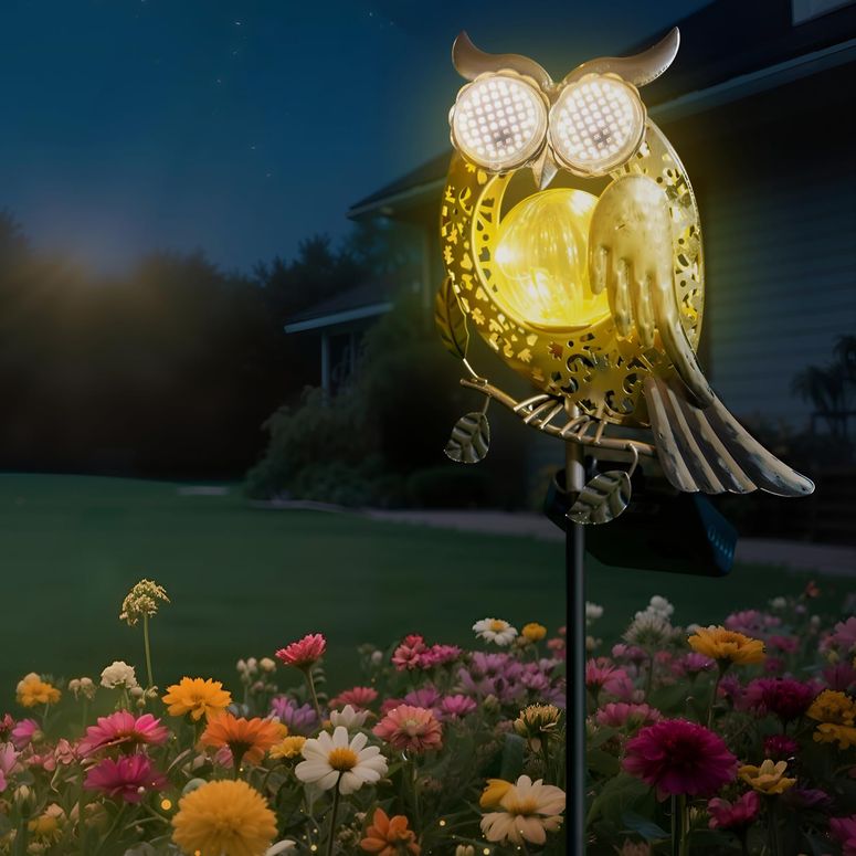 ガーデンライトLEDソーラーライト ソーラーパワー SRNPMIU Solar Lights Outdoor Decor, Solar Owl Yard Decorations Outdoor, Garden Decorative, IP65 Waterproof, Gifts for Women Mom, for Yard Patio Lawn Pathway Landscape 【並行輸入品】