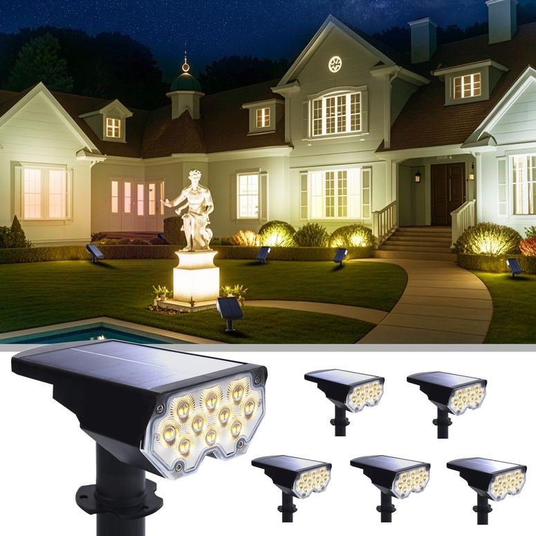 園地ともし火LEDソーラーともし火 ソーラー力強さ 6 Pack Solar Powered Outdoor Spot Lights Outside Waterproof 20 LEDs Landscape Spotlights Dusk to Dawn for House Yard Tree, Plants, Walls, Path, Garden, Statues, Superior Accent Lamp Wa 【並行輸入品】