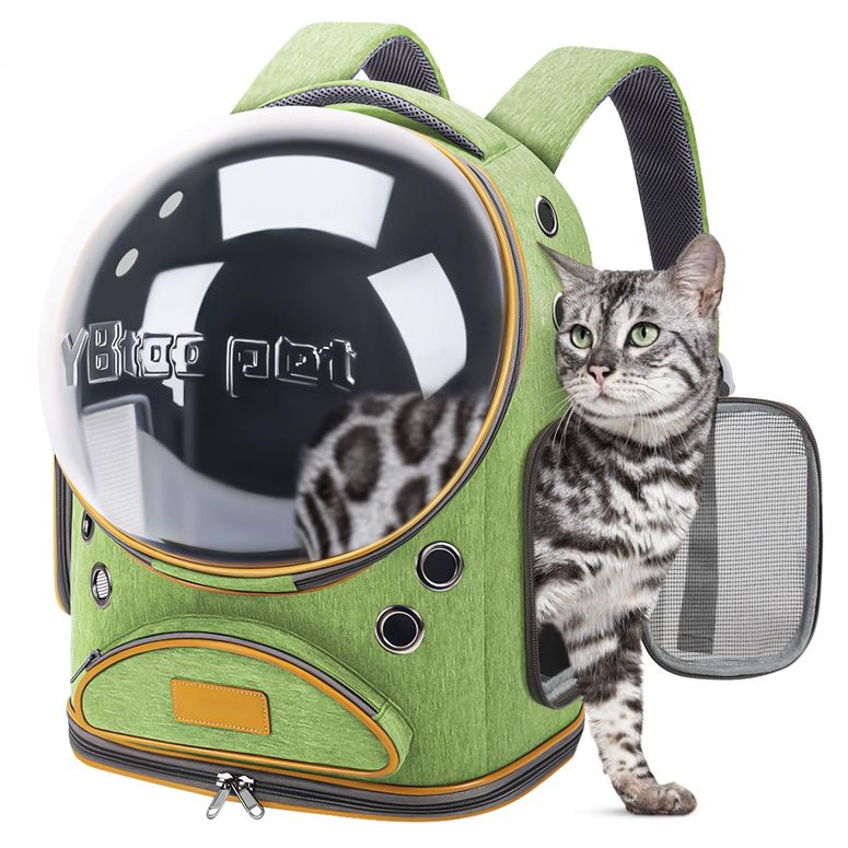 インコ 小鳥 バード トラベルキャリアー Cat Backpack Carrier, Breathable Cat Bubble Backpack Upgrade Large Space Cat Carrier for Kitty Small Dog, Foldable Airline Approved Cats Backpack, Enlarge Transparent PetTravel Backpack (Green) 【並行輸入品】