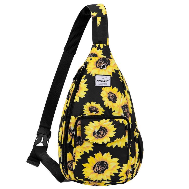 インコ 小鳥 バード トラベルキャリアー HAWEE Sunflower Bags Sling Backpack for Women One Shoulder Strap Cross Body 【並行輸入品】