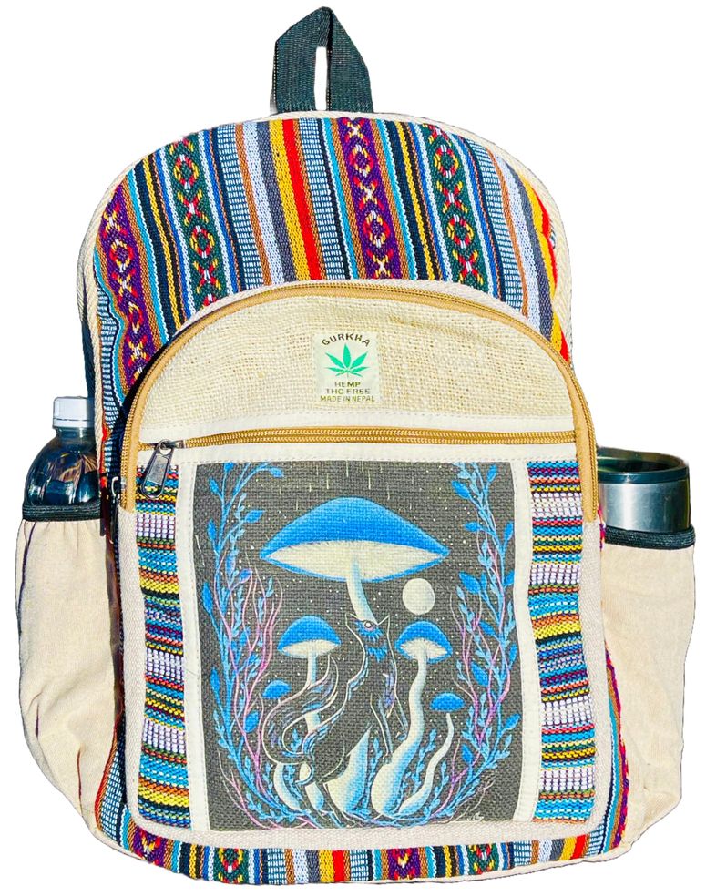 インコ 小鳥 バード トラベルキャリアー Himalayan Craft Handmade Unique Design Himalayan Hemp Cotton Backpack 17 IN Large Hippie, Festival, Hiking & Tablet Laptop Backpack Bag - Made In Mt. Everest Country Nepal 【並行輸入品】