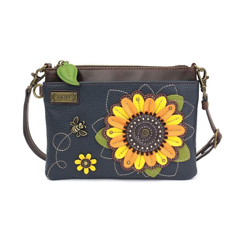インコ 小鳥 バード トラベルキャリアー CHALA Mini Crossbody/Purse with Convertible Strap Stylish, Compact, Versatile - Sunflower - navy 【並行輸入品】
