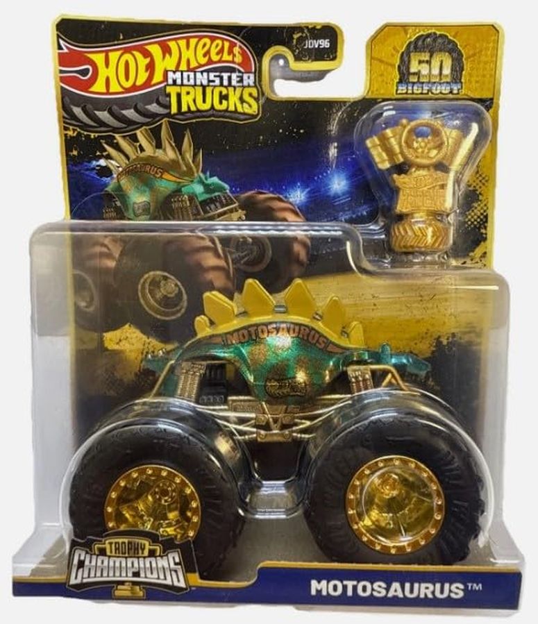 ホットウィール モンスタートラック Hot Wheels Monster Trucks Trophy Champions Motosaurus, Die-Cast Vehicle, 1:64 Scale 【並行輸入品】