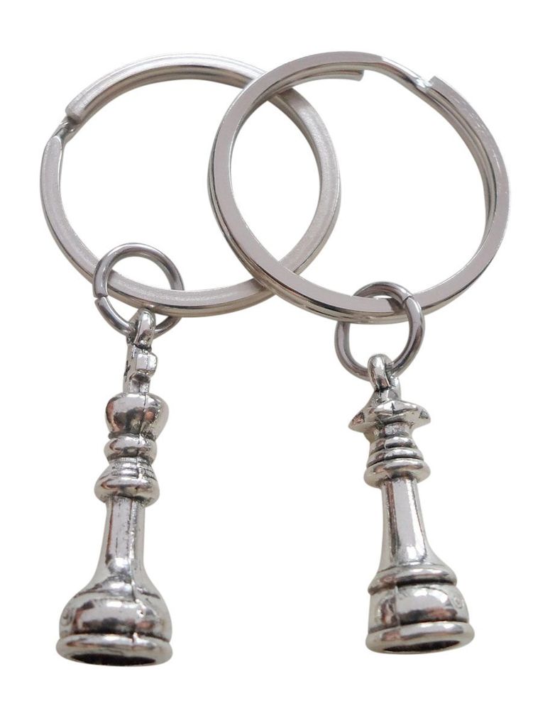チェス仕かける JewelryEveryday Chess Piece Charm Keychains, King and Queen Set - Couples Keychain Set 【並行輸入品】 ファミリートイ・ゲーム-おもちゃ-チェス