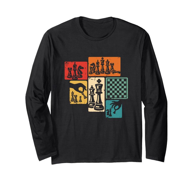 チェスセット Chess Player Men Kids Boys Board Game Chess Lover Long Sleeve T-Shirt 【並行輸入品】