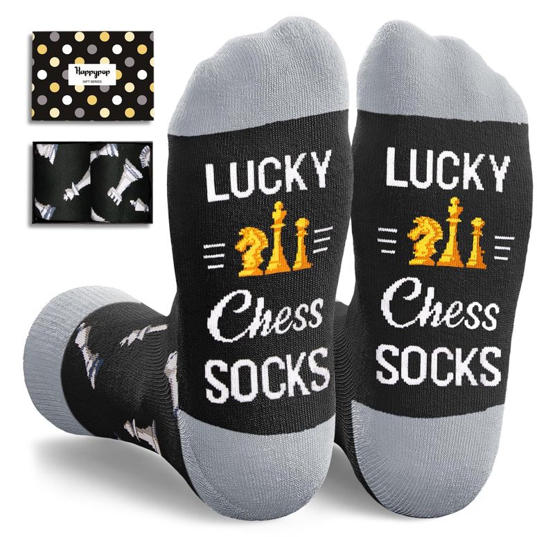 チェスセット HAPPYPOP Gifts for Chess Players - Best Gifts for Chess Lovers, Funny Socks for Men Women 【並行輸入品】