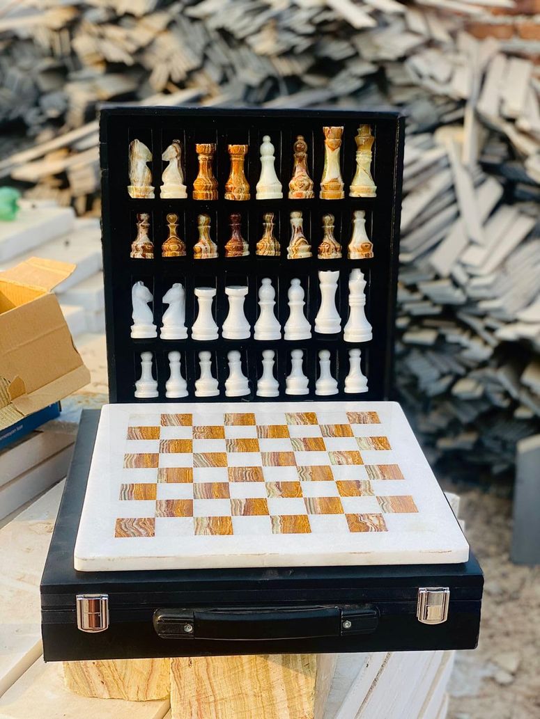 チェス仕かける NatureBoost Marble Chess Set Handmade Onyx Full Chess Game Set.Comes インチ Rexine Box Packaging. Perfect for Gifting (White Green) 【並行輸入品】 ファミリートイ・ゲーム-おもちゃ