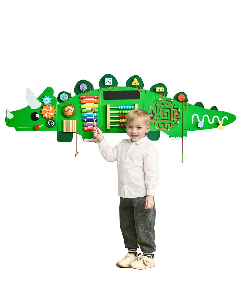 プレイパネル 知育 以心伝心 幾何学 VEVOR Dinosaur Activity Busy Board Wall, 11 Activities Board, Montessori Sensory Wall Panel for Kids 3-12 Years, Sensory Activity Panel, Ideal for Toddler Playroom Nursery Classroom 【並行輸入品】