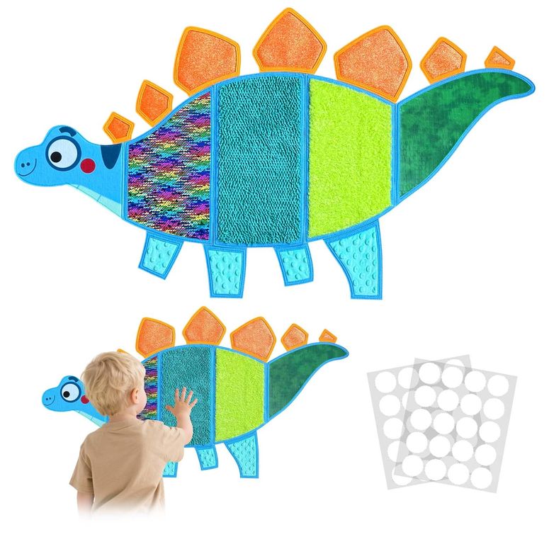プレイパネル 知育 意気投合 幾何学 Srichly Sensory Wall Panel for Kids, Texture-Packed Sensory Mats for Playroom Wall Decor, Tactile Sensory Wall Toys for Kids with Autism, Activity Wall Busy Board (Dinosaur-1) 【並行輸入品】