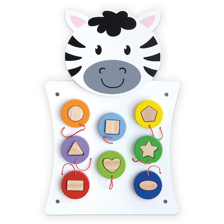 プレイパネル 知育 思い遣り 幾何学 SPARK \u0026 WOW Zebra Activity Wall Panel | Ages 18m+ | Montessori Sensory Wall Toy | Nesting Shape Activity | Busy Board | Toddler Room Decor 【並行輸入品】
