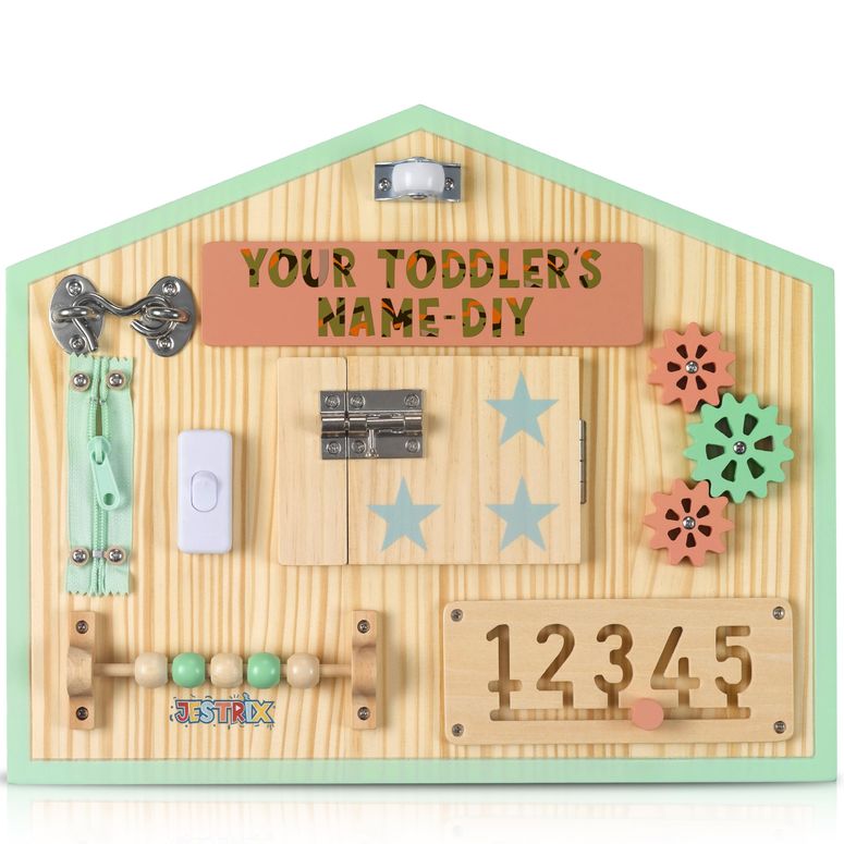 プレイパネル 知育 共感 幾何 HomeSkill Wall & Travel Busy Board Panel ? Can Be Personalized ? Sensory Toy with 11 Activities ? Solid Wooden Activity Board to Promote Early Childhood Development ? Perfect for Toddler Playrooms 【並行輸入品】 17,928円