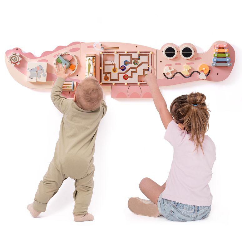 プレイパネル 知育 以心伝心 幾何学 ROBUD Wooden Busy Board for Children - Montessori Learning Toy, Wall Mounted Activity Centre with Gears, Maze, Children\u0027s Wooden Toy Gifts for Toddlers, Girls, Boys 【並行輸入品】