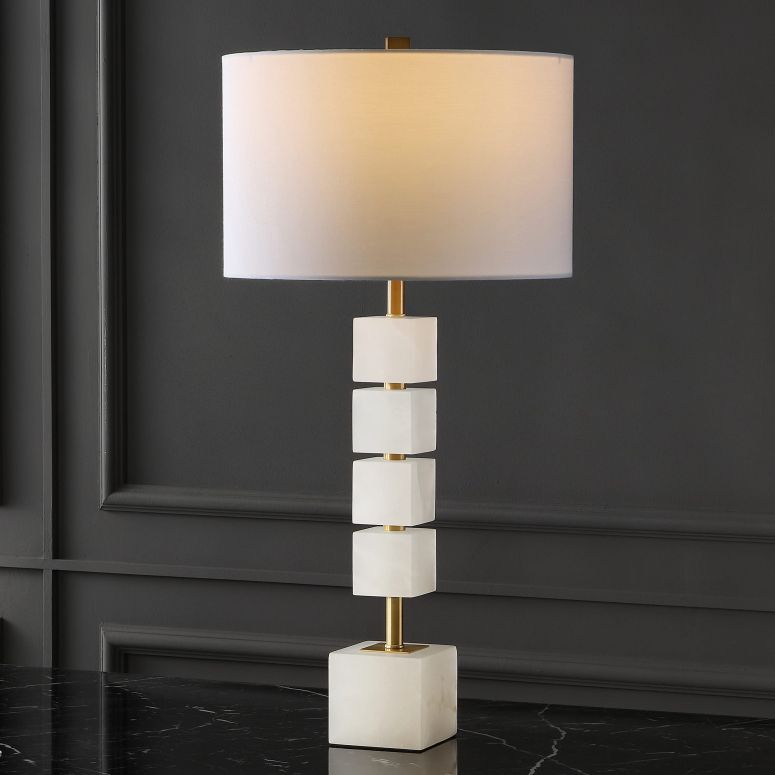 サファヴィヤ safavieh 一覧表照明ランプ サファビヤ サファヴィア SAFAVIEH Couture Lighting Collection Johnny Alabaster/Gold 30-inch Bedroom Living Room Home Office Desk Nightstand Table Lamp (LED Bulb Included) 【並行輸入品】