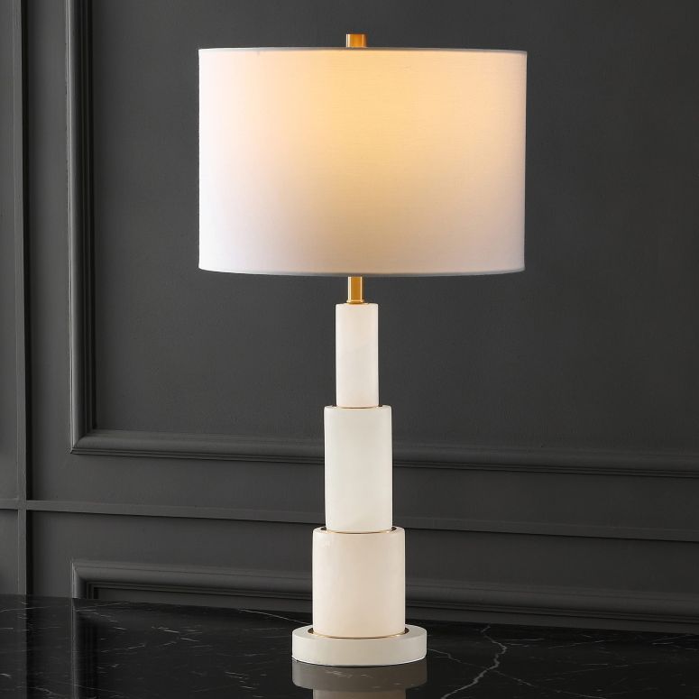 サファヴィヤ safavieh テーブルランプ サファビヤ サファヴィア SAFAVIEH Couture Lighting Collection Gardiner Alabaster/Gold Tiered 28-inch Bedroom Living Room Home Office Desk Nightstand Table Lamp (LED Bulb Included) 【並行輸入品】