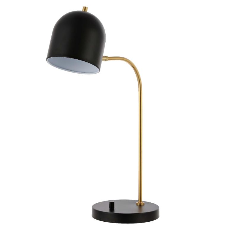 サファヴィヤ safavieh テーブルランプ サファビヤ サファヴィア SAFAVIEH Lighting Collection Drina Black/Gold Table Lamp with USB Charging Port (LED Bulb Included) 【並行輸入品】