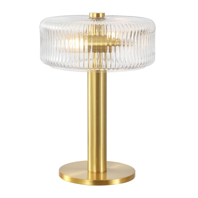 サファヴィヤ safavieh テーブルランプ サファビヤ サファヴィア SAFAVIEH Lighting Collection Dua 17-inch Clear/Brass Glass/Metal Table Lamp (LED Bulb Included) 【並行輸入品】
