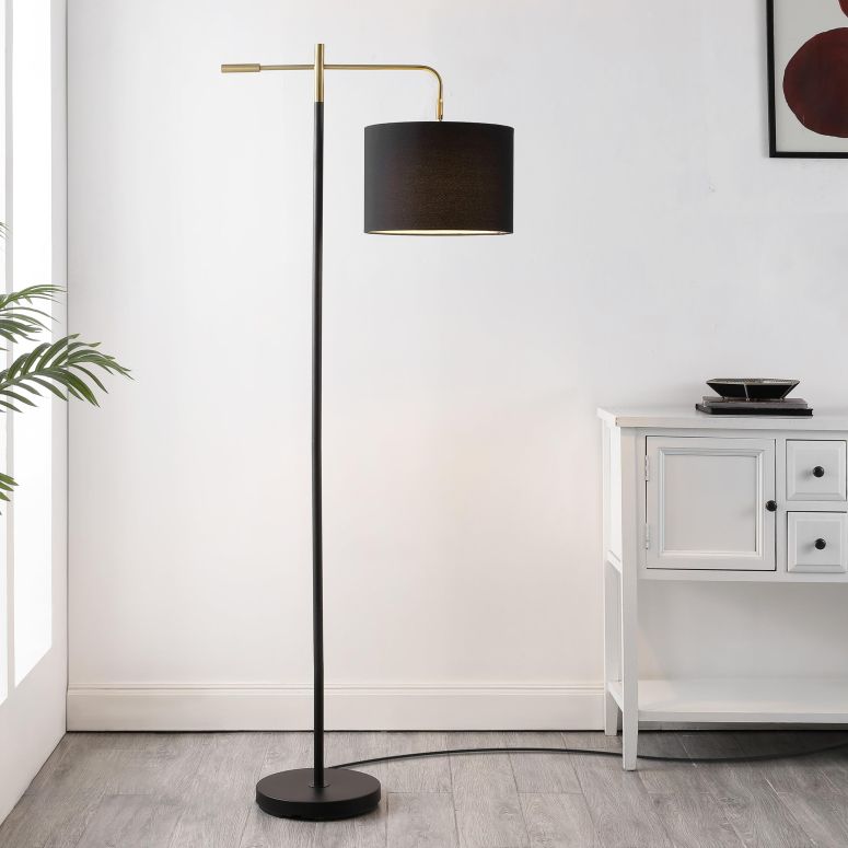 サファヴィヤ safavieh テーブルランプ サファビヤ サファヴィア SAFAVIEH Home Collection Thera Black/Brass Gold 66-inch Arched Floor Lamp (LED Bulb Included) 【並行輸入品】