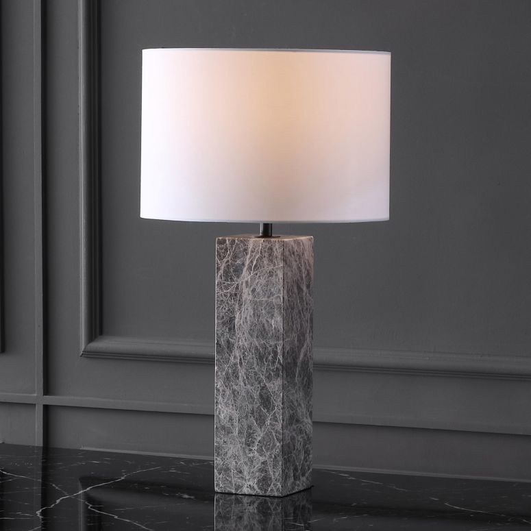 サファヴィヤ safavieh 一覧表照明ランプ サファビヤ サファヴィア SAFAVIEH Couture Lighting Collection Poloma Grey/White 27-inch Dimmable Table Lamp for Bedroom Living Room Home Office Desk Nightstand (LED Bulb Included) 【並行輸入品】