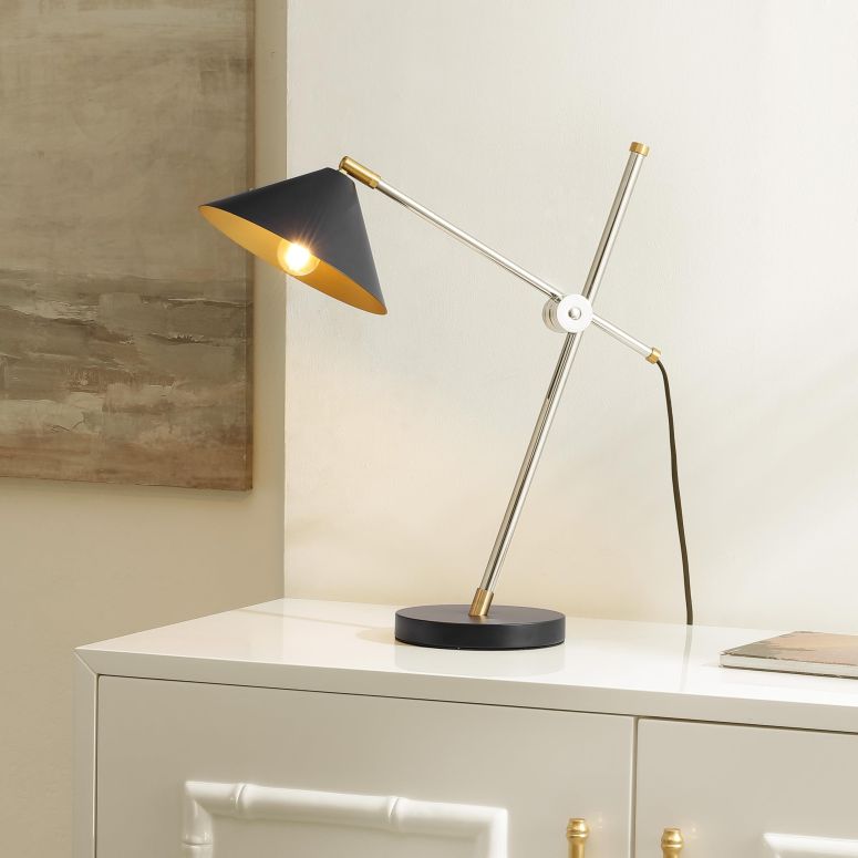 サファヴィヤ safavieh テーブルランプ サファビヤ サファヴィア SAFAVIEH Lighting Collection Duane Chrome/Black 24-inch Table Lamp (LED Bulb Included) 【並行輸入品】｜MJ-MARKET