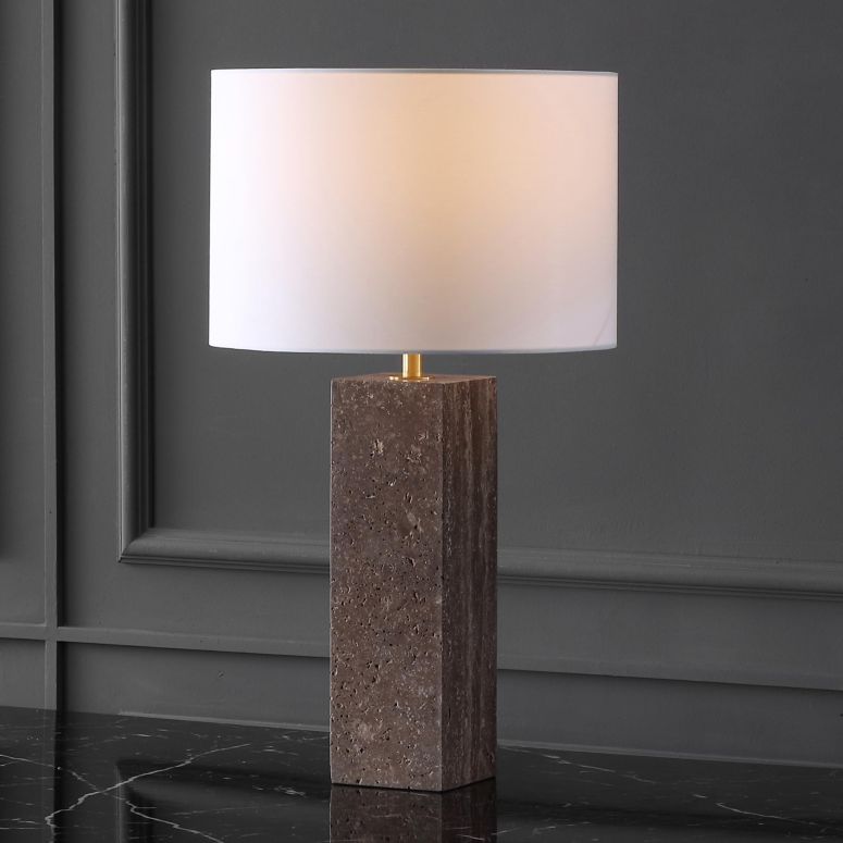 サファヴィヤ safavieh テーブルランプ サファビヤ サファヴィア SAFAVIEH Couture Lighting Collection Feliciano Dark Brown/White 26-inch Dimmable Table Lamp for Bedroom Living Room Home Office Desk Nightstand (LED Bulb Included) 【並行輸入品】