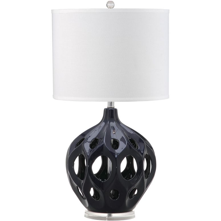 サファヴィヤ safavieh 速見表照明ランプ サファビヤ サファヴィア SAFAVIEH Lighting Collection Regina Modern Farmhouse Navy Ceramic 29-inch Bedroom Living Room Home Office Desk Nightstand Table Lamp (LED Bulb Included) 【並行輸入品】 インテリア・寝具・収納-デスクライト・テーブルランプ