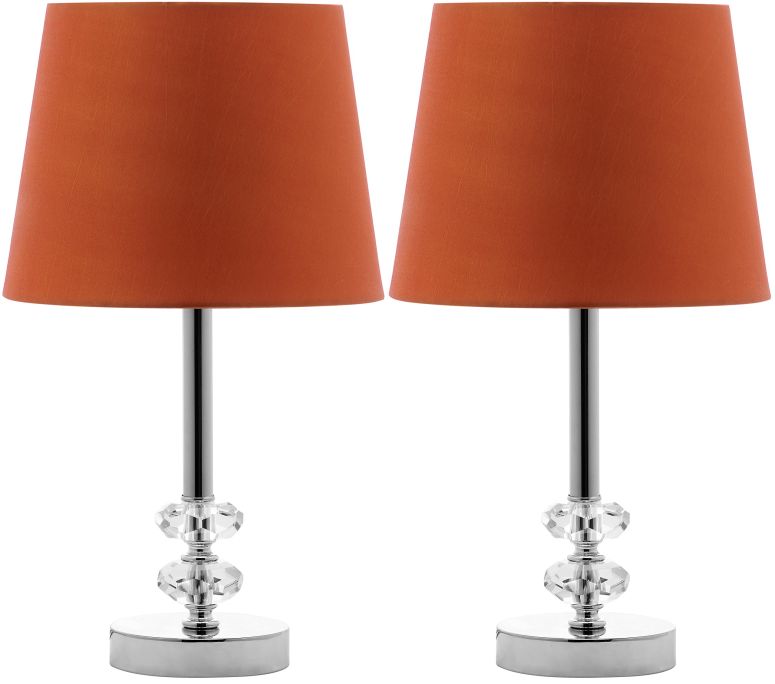 サファヴィヤ safavieh テーブルランプ サファビヤ サファヴィア SAFAVIEH Lighting Collection Ashford Modern Glam Crystal Orb/ Orange 16-inch Bedroom Living Room Home Office Desk Nightstand Table Lamp Set of 2 (LED Bulbs Included) 【並行輸入品】｜MJ-MARKET