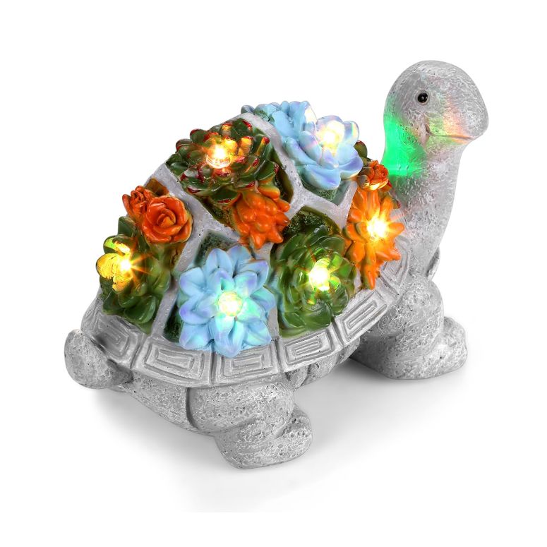 ガーデンライトLEDソーラーライト ソーラーパワー HOM Solar Turtle Statue - Solar Powered Turtle for Garden Decor with LED - Waterproof Solar Lights Outdoor for Patio, Yard, Porch 【並行輸入品】