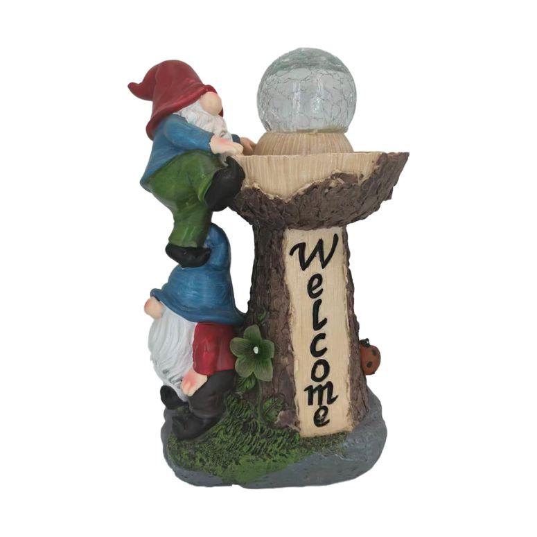 ガーデンライトLEDソーラーライト ソーラーパワー SAMPU CRAFT Garden Gnome Welcome Sign with LED Cracked Glass Ball, Solar Powered Outdoor Statue, Outdoor Decorations for Patio Yard Lawn Walkway Ornaments Ideal Gifts for Mom Grandma B 【並行輸入品】|MJ-MARKET