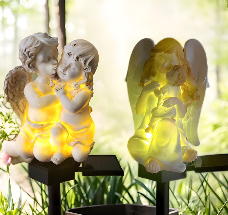 ガーデンライトLEDソーラーライト ソーラーパワー QH & Garden 2-Pack Angel Solar Garden Light - LED Waterproof Lights Mother's Day Gift,Solar Powered Garden Stake Lights for Balcony, Yard, Lawn, Pathway, Walkway-Angel Statues Grave De 【並行輸入品】｜MJ-MARKET