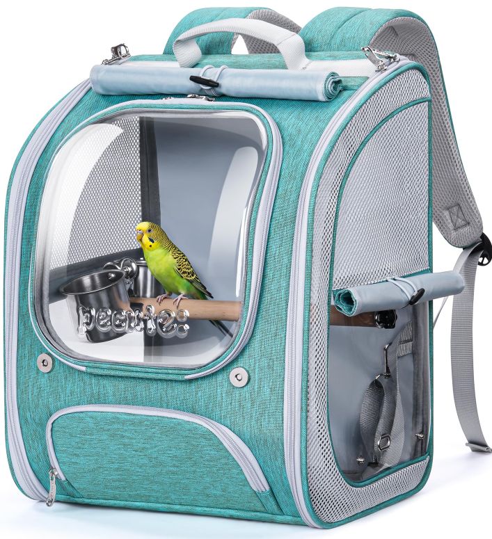 インコ 小鳥 バード トラベルキャリアー Pecute Bird Backpack Carrier for Small Birds, Cockatiel, Parrot, Bird Carrier with Standing Perch and Comfy Mat, Breathable & Portable Bird Backpack for Vet Visit, Shopping and Outdoor Adventur 【並行輸入品】